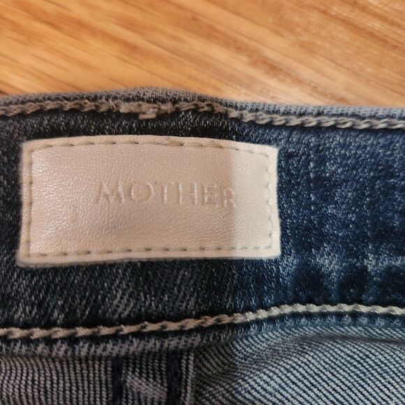 Mother The Dazzler Hoover Straight Leg High Waist Jeans, Sz 26 - Picture 5 of 9